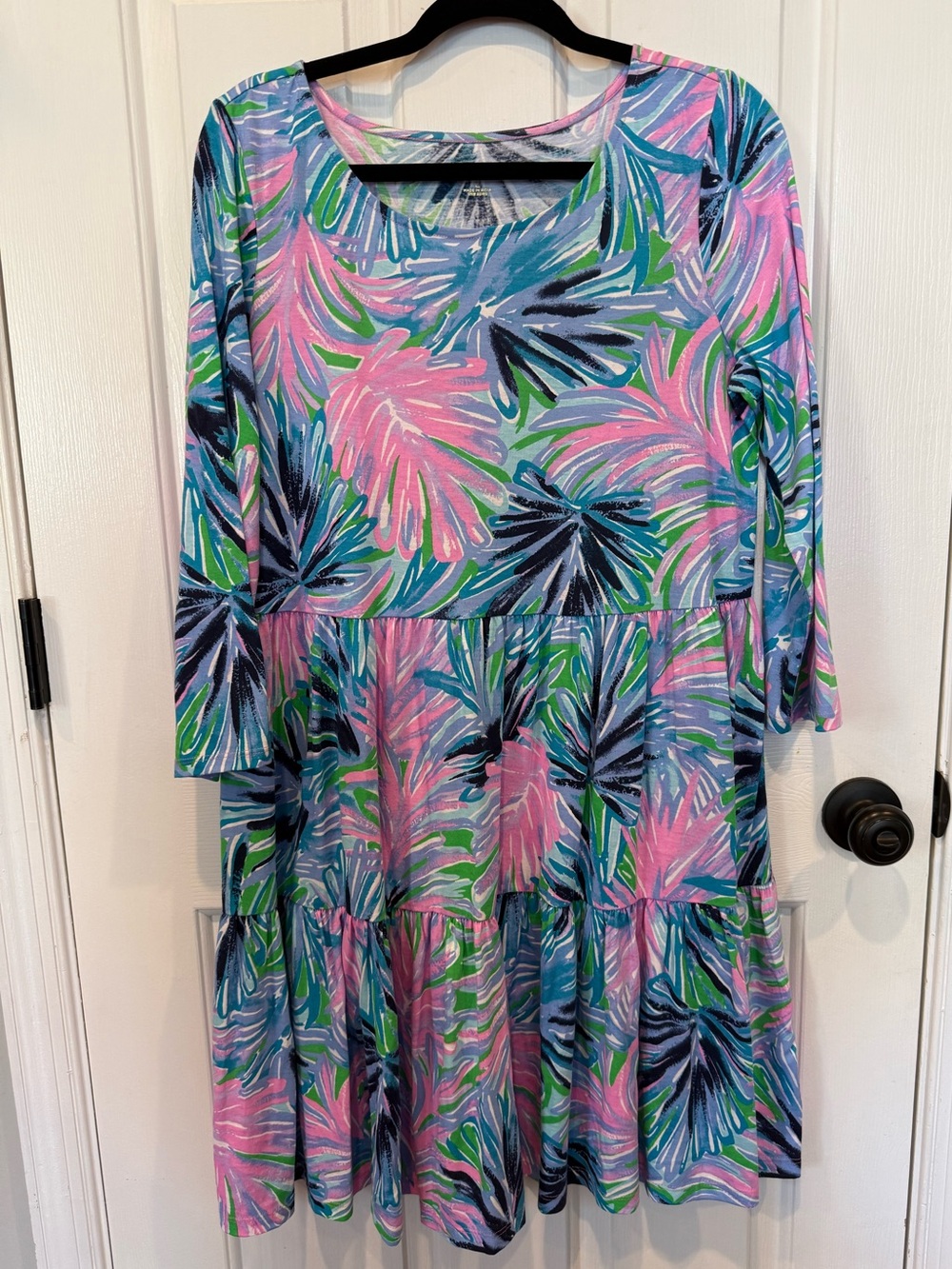 Lilly Pulitzer Geanna Swing Dress in "Gecko Green Beach Bash" print